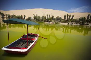  Oasis surrounded by sand dunes near Ica Peru