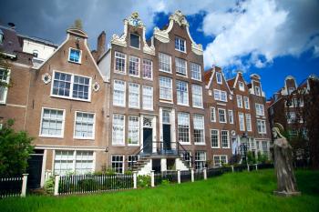 World famous historic Begijnhof is one of the oldest inner courts in the city of Amsterdam.  Netherlands.