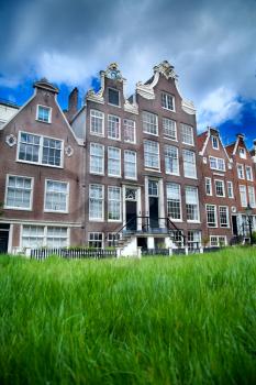 World famous historic Begijnhof is one of the oldest inner courts in the city of Amsterdam. Begijnhof was founded during the middle Ages. Netherlands.