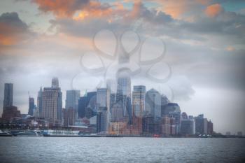 New York City with Manhattan skyline from Hudson River