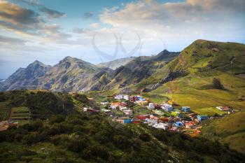 Beautiful view on a valley in Anaga mountain range in Tenerife,Canary Islands,Spain.