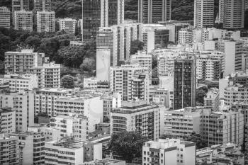 Financial Downtown of Rio de Janeiro, Brazil. black and white photography