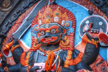 Kali statue in Kathmandu in the central square.