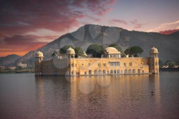Jaipur. Water Palace in the middle of the lake