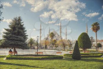 The Blue Mosque is the city stambul. Turkey. Autumn.