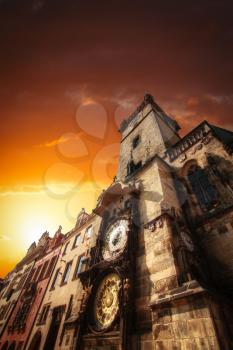 Detail of the Prague Astronomical Clock  in the Old Town of Prague