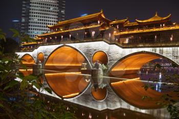 Anshun Bridge and the new development in Chengdu in southwest China