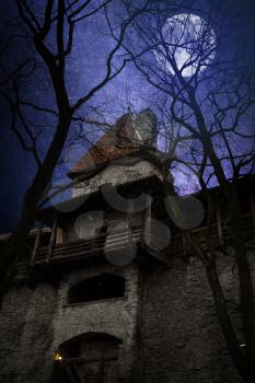 The moon is shining night. picturesque and very beautiful  photos of Tallinn