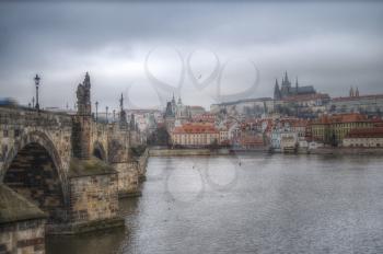 Prague - Charles bridge, Czech Republic. picturesque landscape
