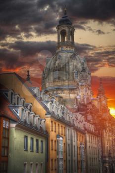 Dresden in Germany. architecture of the reconstructed old city.