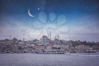 stars in the night sky over İstanbul