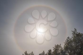 A halo around the sun.
