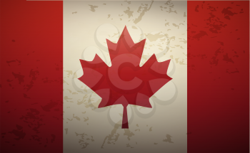 Flag Canada isolated on grunge background vector