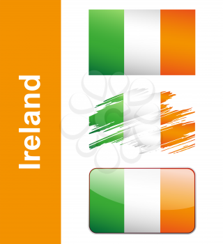 Flag Ireland isolated on white background vector