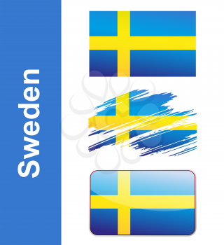 Flag Sweden isolated on white background vector