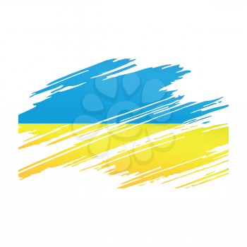 Flag Ukraine in the form traces brush isolated vector