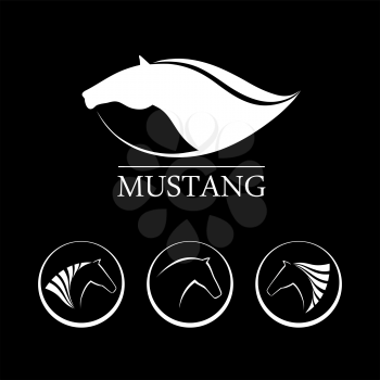 Horse logo element, vector icon, sport symbolic