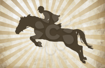 Carrying out horse with horseman vector