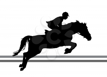 Overcoming of obstacles in horse symbol vector