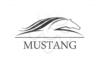 Horse symbolic logo element, vector
