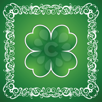 Clover leaf and ornamental element background for happy St. Patricks Day