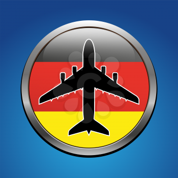 Airplane symbol with Germany flag vector design