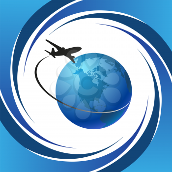 airplane logo symbol travel tourism design vector