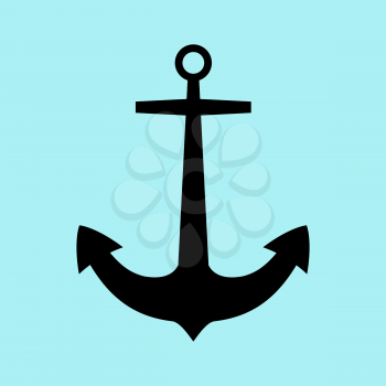 Anchor icon flat vector