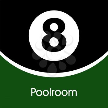 Billiards symbol vector sign poolroom design