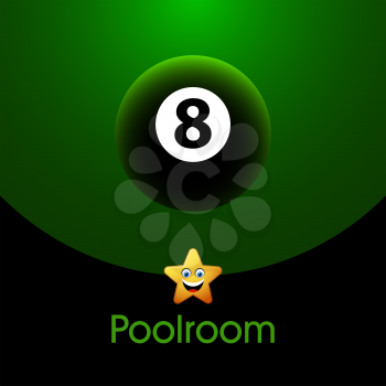 Billiards symbol vector sign poolroom design