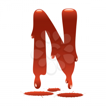 letter N in the form of current liquid paint