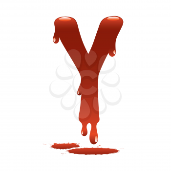 letter Y in the form of current liquid paint