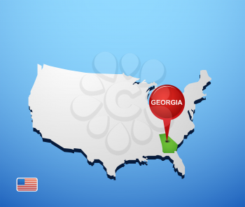 Georgia on USA map