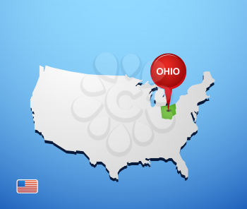 Ohio on USA map