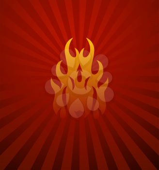 Symbols red fire on red background vector