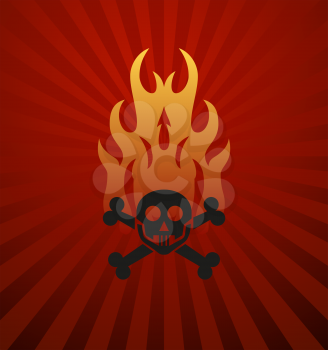 Symbols red fire on red background vector