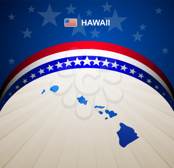 Hawaii map vector background