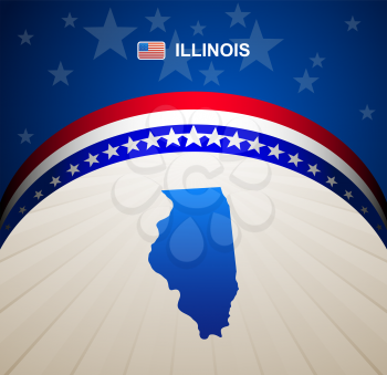 Illinois map vector background