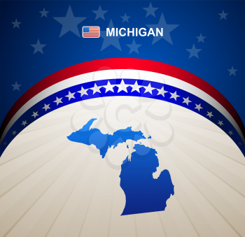 Michigan map vintage vector background