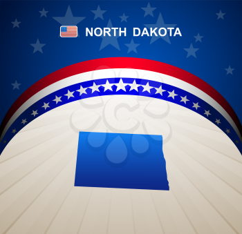 North Dakotamap vector background