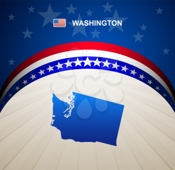 Washington map vector background