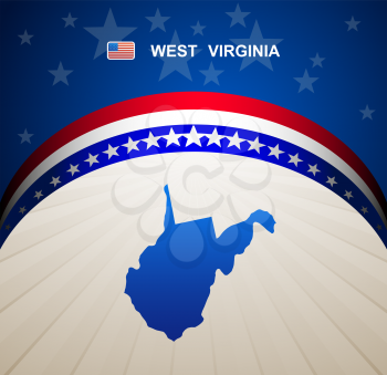 West Virginia map vector background