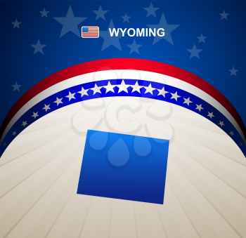 Wyoming map vector background