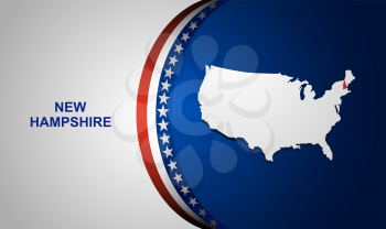 New Hampshire map vector background