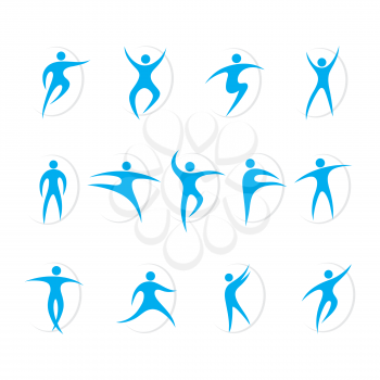 Set of sports and dancing symbols vector