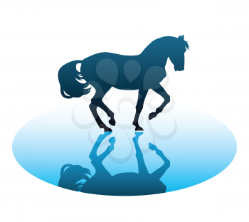 vector running horses on a white background 
