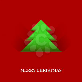 Christmas tree, red creative vector design