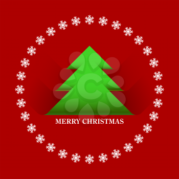 Christmas tree, red creative vector design