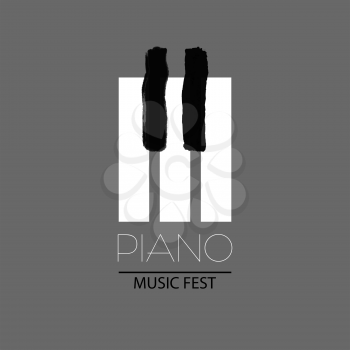 Piano vector illustration music icon