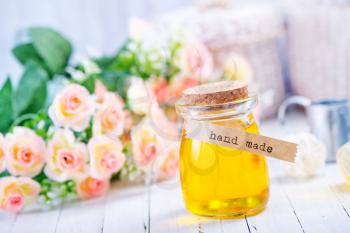rose oil for spa and bath in the bottle